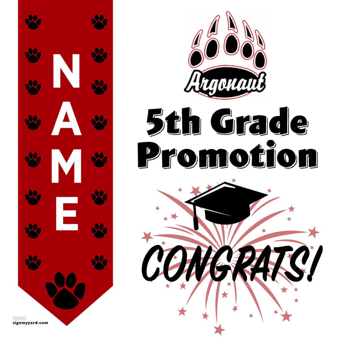 Argonaut Elementary School 5th Grade Promotion 24x24 Yard Sign (Option B)