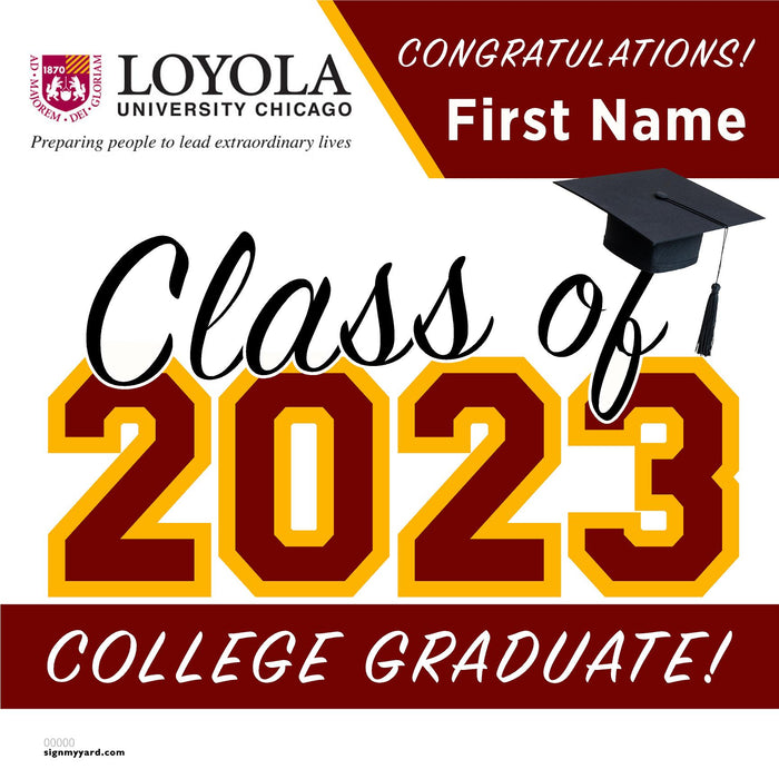 Loyola University Chicago 24x24 Class of 2023 Yard Sign (Option A)