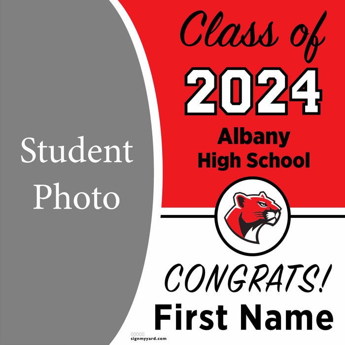 Albany High School 24x24 Class of 2024 Yard Sign with Photo(Option C)