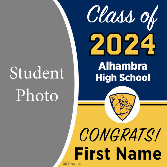Alhambra High School 24x24 Class of 2024 Yard Sign with Photo(Option C)