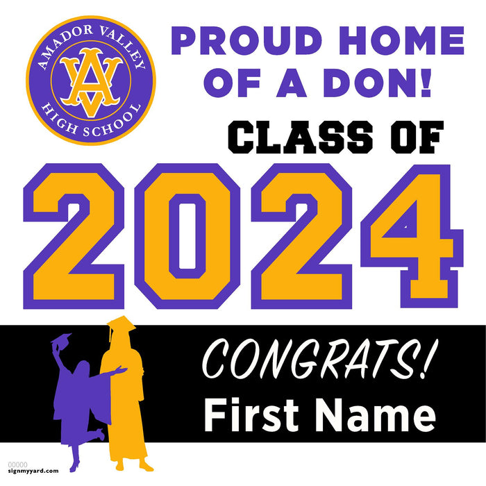 Amador Valley High School 24x24 Class of 2024 Yard Sign (Option A)