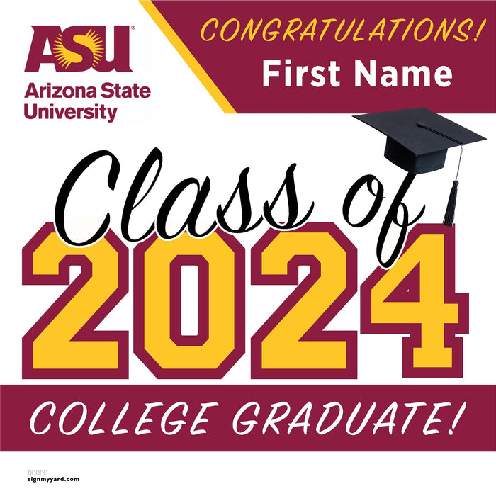 Arizona State University 24x24 Class of 2024 Yard Sign (Option A)