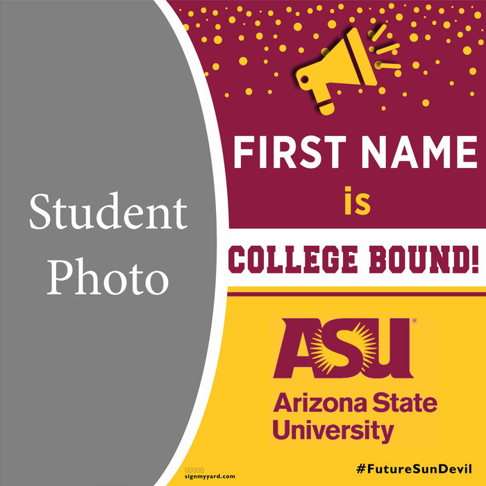 Arizona State University 24x24 College Acceptance Yard Sign with Photo(Option C)