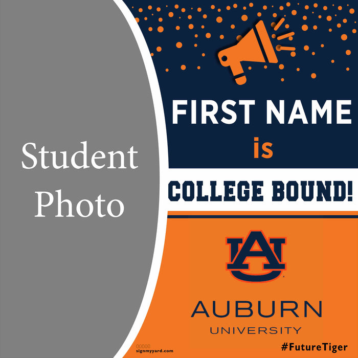 Auburn University 24x24 College Acceptance Yard Sign with Photo(Option C)