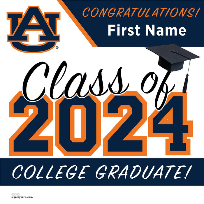 Auburn University 24x24 Class of 2024 Yard Sign (Option A)