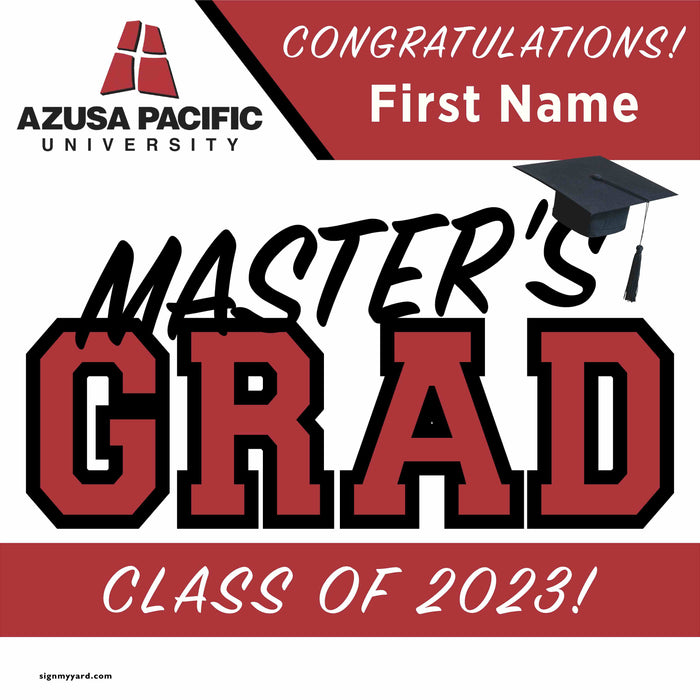 Azuza Pacific University (Masters) 24x24 Class of 2023 Yard Sign (Option A)