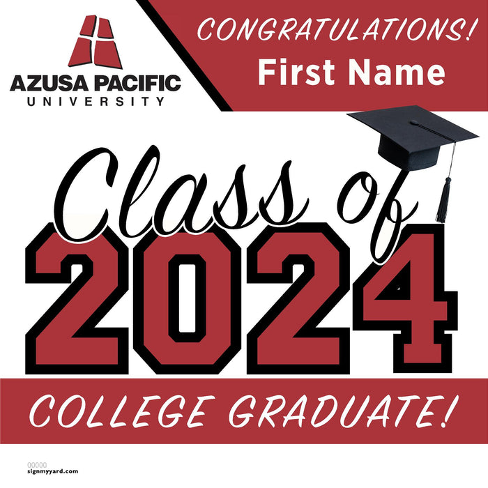 Azuza Pacific University 24x24 Class of 2024 Yard Sign (Option A)
