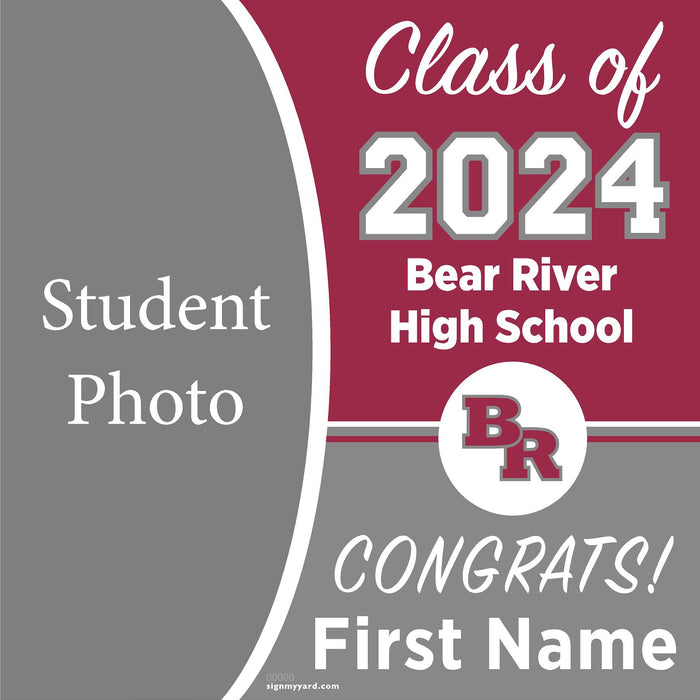 Bear River High School 24x24 Class of 2024 Yard Sign with Photo(Option C)