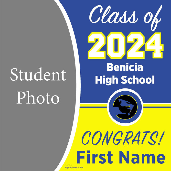 Benicia High School 24x24 Class of 2024 Yard Sign with Photo(Option C)