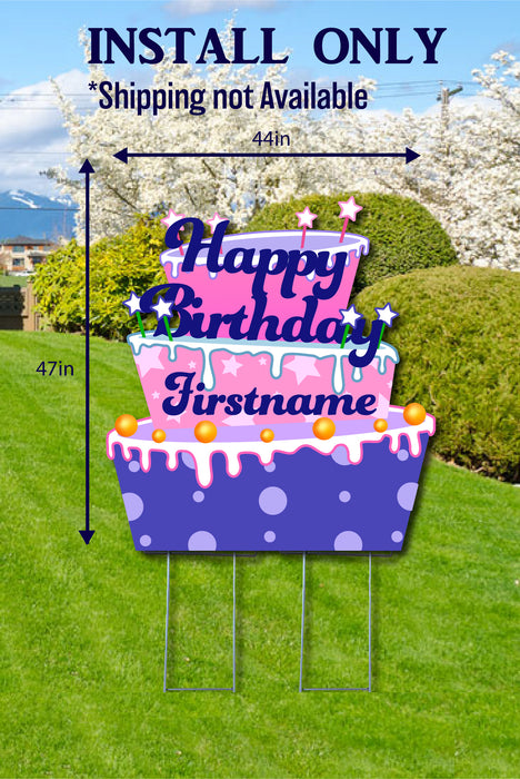 Happy Birthday Cake Large Cutout sign