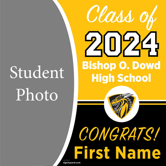 Bishop O'Dowd High School 24x24 Class of 2024 Yard Sign with Photo(Option C)