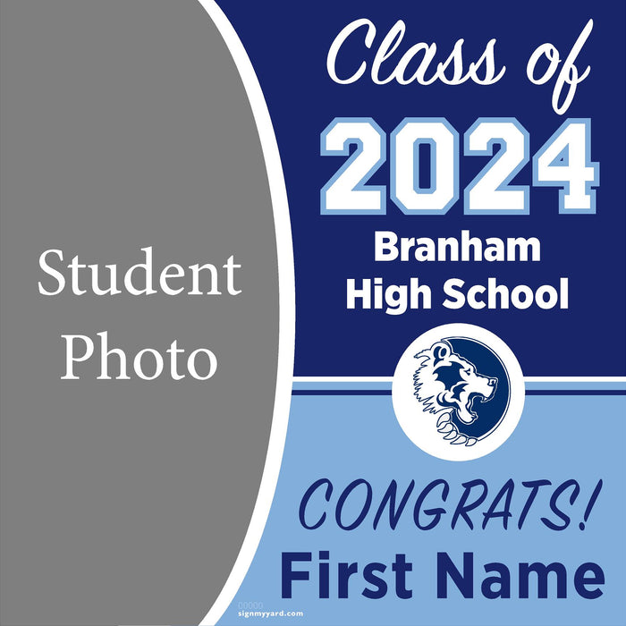 Branham High School 24x24 Class of 2024 Yard Sign with Photo(Option C)