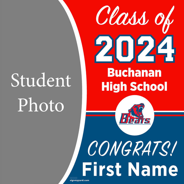 Buchanan High School 24x24 Class of 2024 Yard Sign with Photo(Option C)