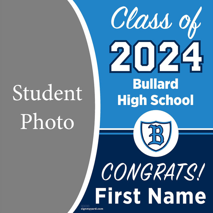 Bullard High School 24x24 Class of 2024 Yard Sign with Photo(Option C)