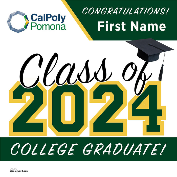 Cal Poly Pomona 24x24 Class of 2024 Yard Sign (Option A)
