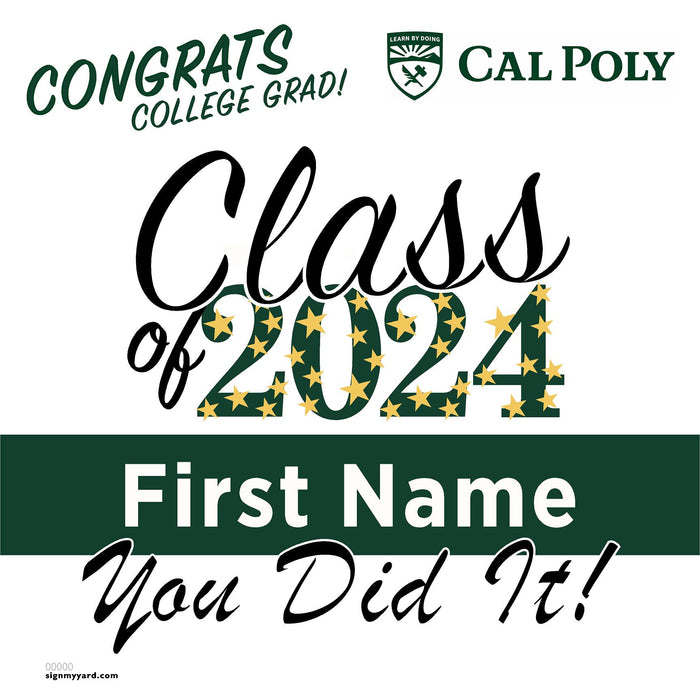 Cal Poly State University 24x24 Class of 2024 Yard Sign (Option B)