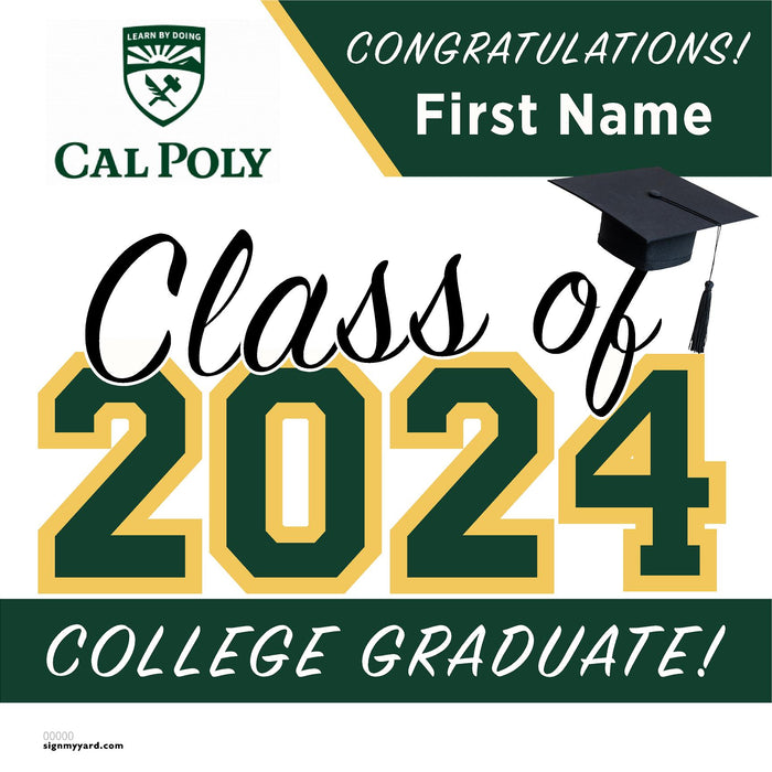 Cal Poly State University 24x24 Class of 2024 Yard Sign (Option A)