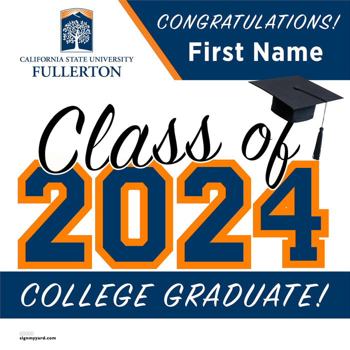 Cal State Fullerton University 24x24 Class of 2024 Yard Sign (Option A)