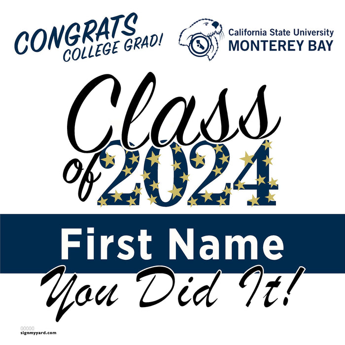Cal State Monterey Bay 24x24 Class of 2024 Yard Sign (Option B)
