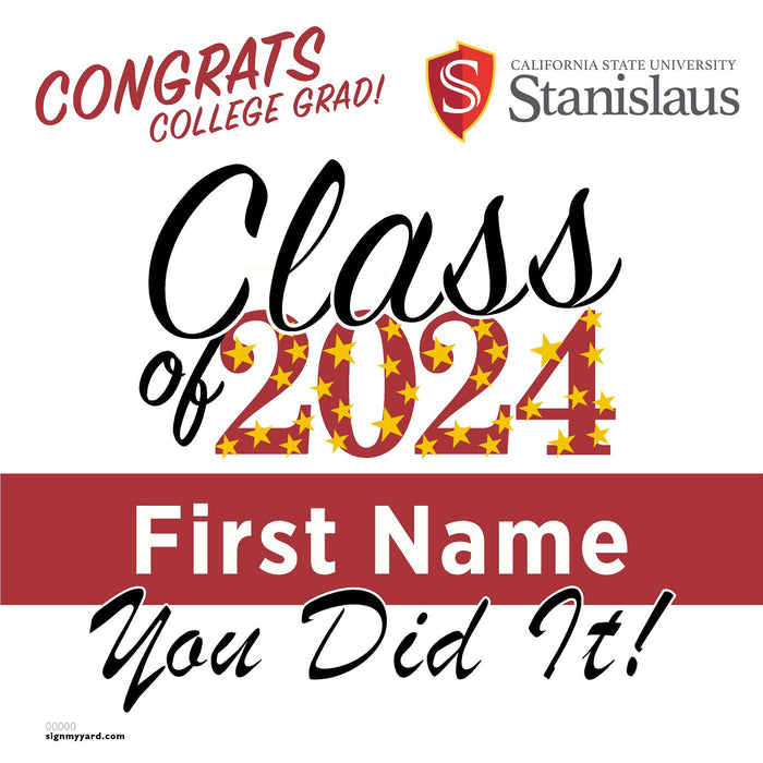 Cal State University Stanislaus 24x24 Class of 2024 Yard Sign (Option B)