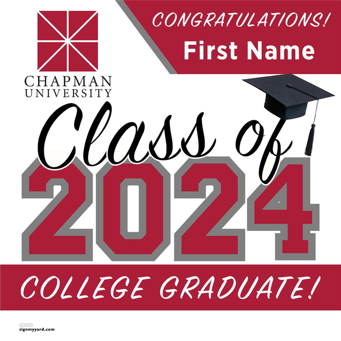 Chapman University 24x24 Class of 2024 Yard Sign (Option A)