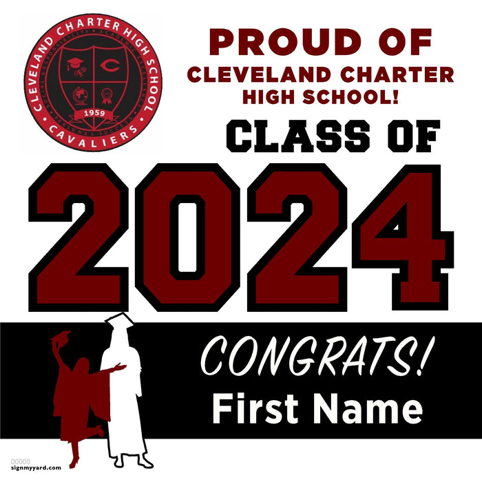 Cleveland Charter High School Class of 2024 24x24 Yard Sign (Option C)
