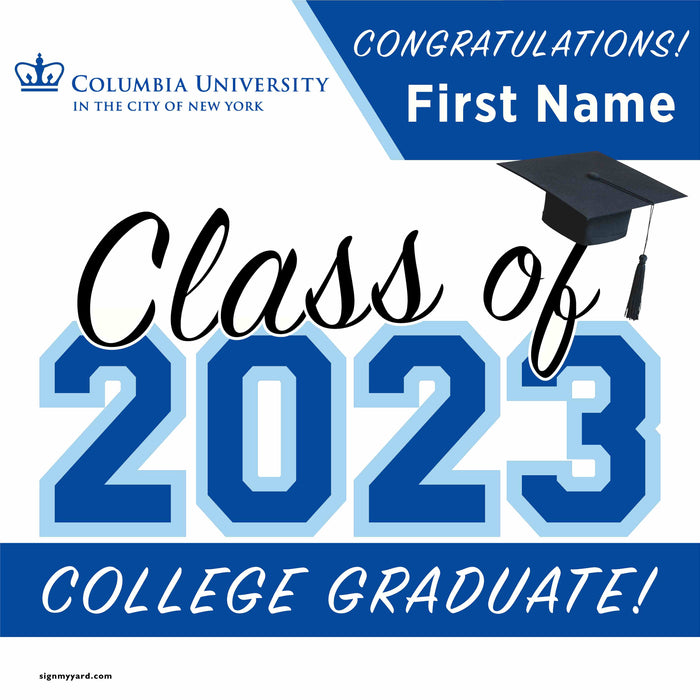 Columbia University 24x24 Class of 2023 Yard Sign (Option A)