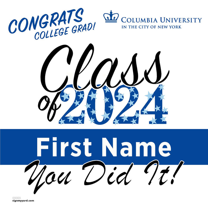 Columbia Universtiy 24x24 Class of 2024 Yard Sign (Option B)