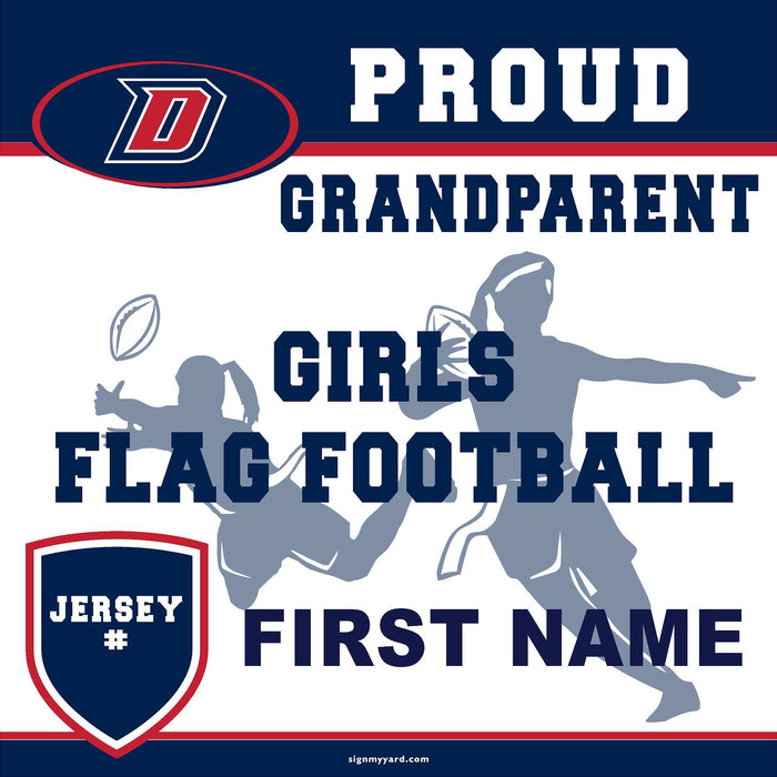 Dublin High School Girls Flag Football (Grandparent with Jersey #) 24x24 Yard Sign (includes installation in your yard)