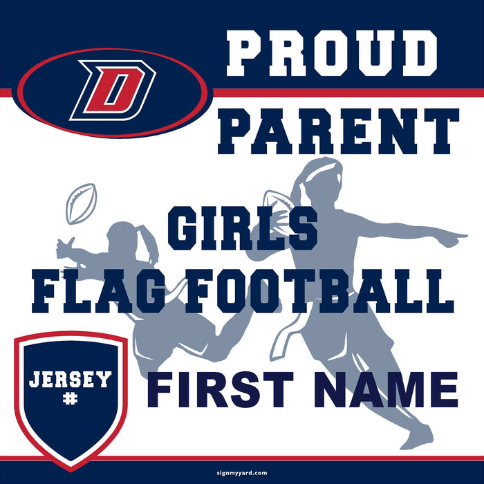 Dublin High School Girls Flag Football(Parent with Jersey #) 24x24 Yard Sign (includes installation in your yard)