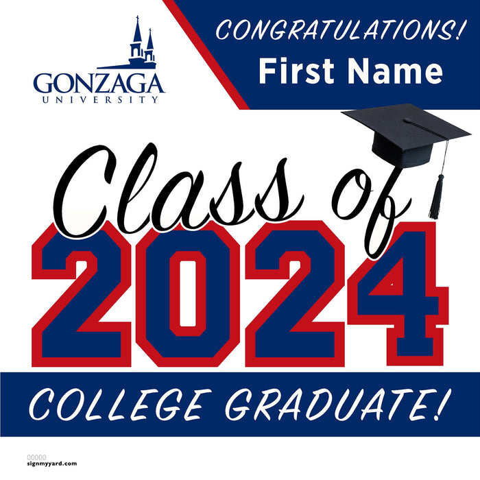 Gonzaga University 24x24 Class of 2024 Yard Sign (Option A)