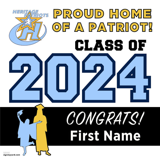 Heritage High School 24x24 Class of 2024 Yard Sign (Option A)