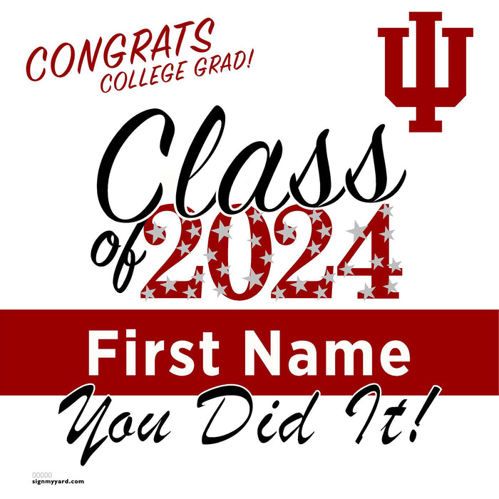 Indiana University Bloomington 24x24 Class of 2024 Yard Sign (Option B)