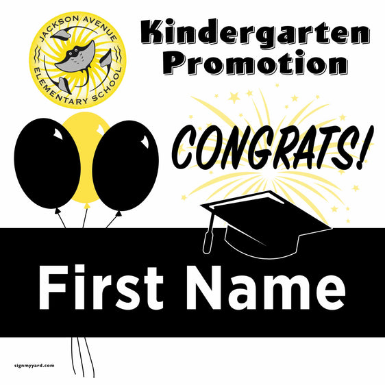 Jackson Avenue Elementary Kindergarten Promotion 24x24 Yard Sign (Option A)