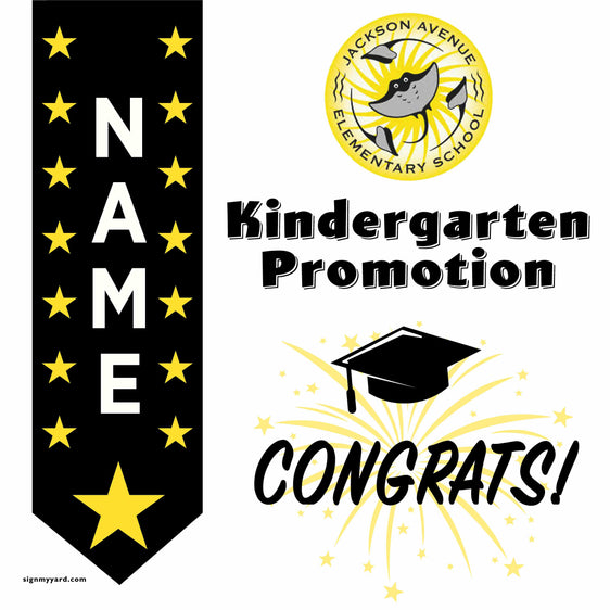 Jackson Avenue Elementary Kindergarten Promotion 24x24 Yard Sign (Option B)