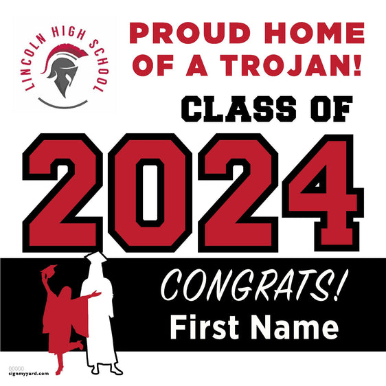 Lincoln High School (Stockton) 24x24 Class of 2024 Yard Sign (Option A)