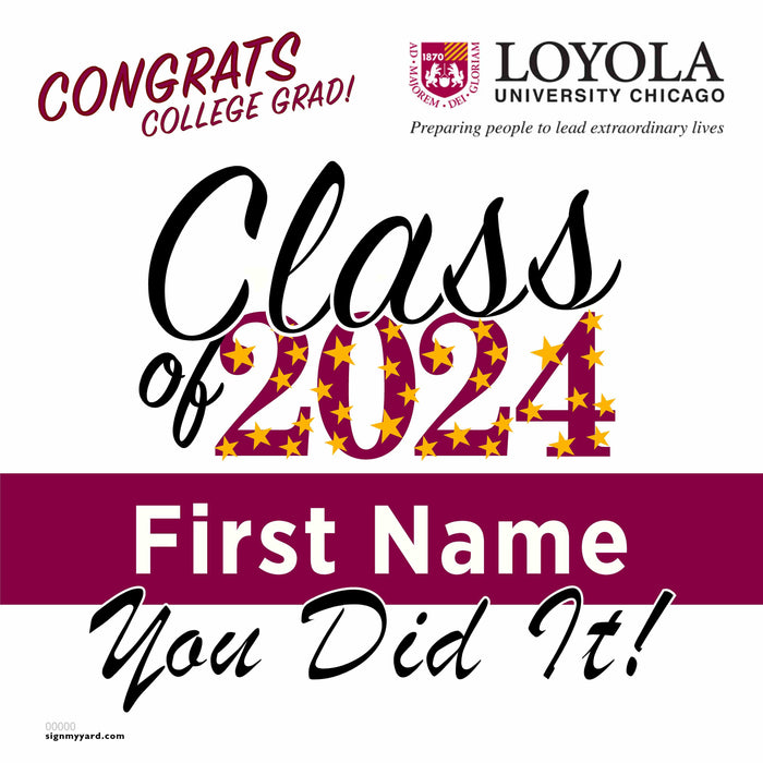 Loyola University Chicago 24x24 Class of 2024 Yard Sign (Option B)