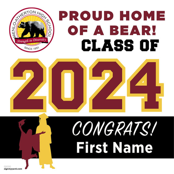 Menlo-Atherton High School 24x24 Class of 2024 Yard Sign (Option A)