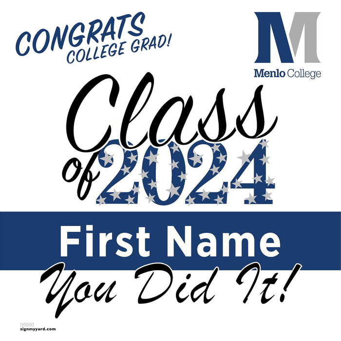 Menlo College 24x24 Class of 2024 Yard Sign (Option B)