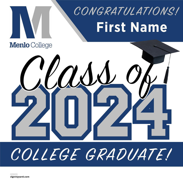 Menlo College 24x24 Class of 2024 Yard Sign (Option A)