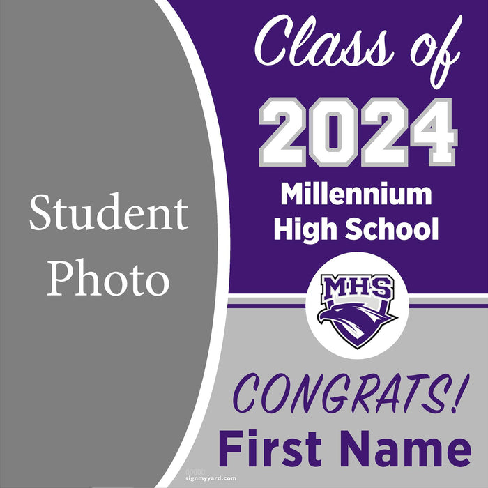 Millenium High School (Piedmont) 24x24 Class of 2024 Yard Sign with Photo(Option C)