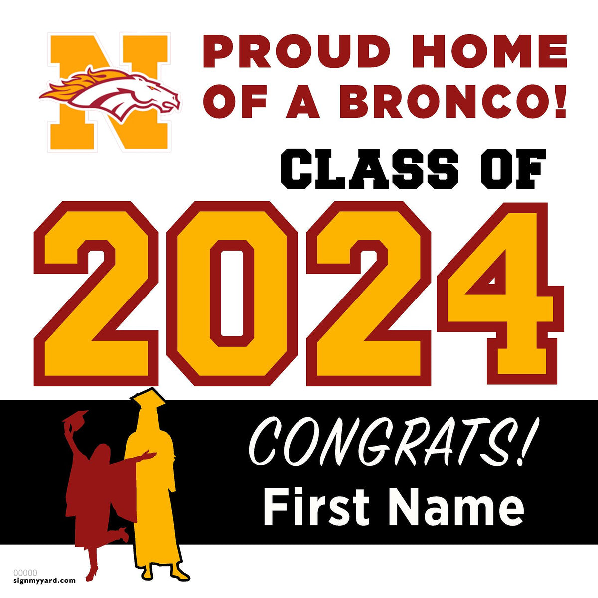 Northgate High School 24x24 Class of 2024 Yard Sign (Option A) — SignMyYard