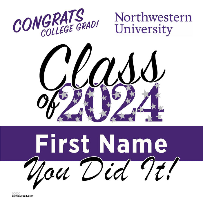 Northwestern University 24x24 Class of 2024 Yard Sign (Option B)