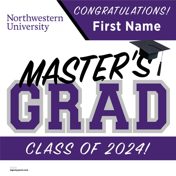 Northwestern University (Masters) 24x24 Class of 2024 Yard Sign (Option A)