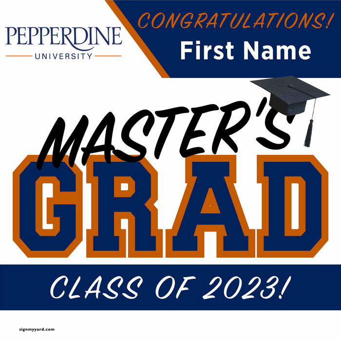 Pepperdine University (Masters) 24x24 Class of 2023 Yard Sign (Option A)
