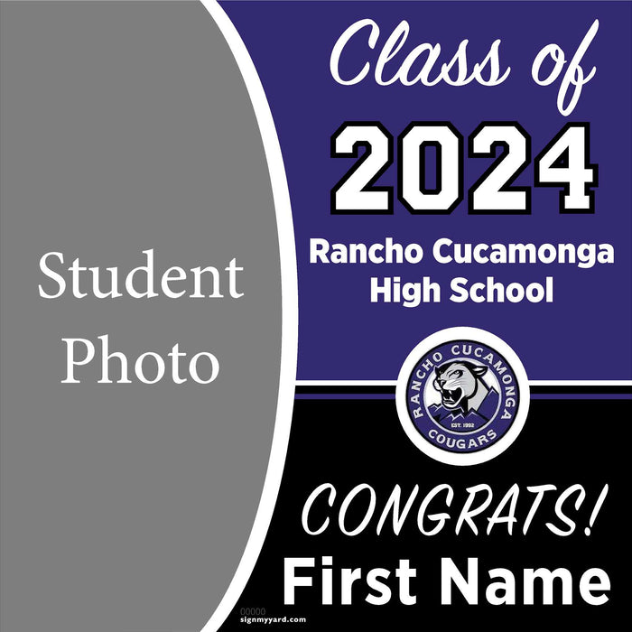 Rancho Cucamonga High School 24x24 Class of 2024 Yard Sign with Photo(Option C)