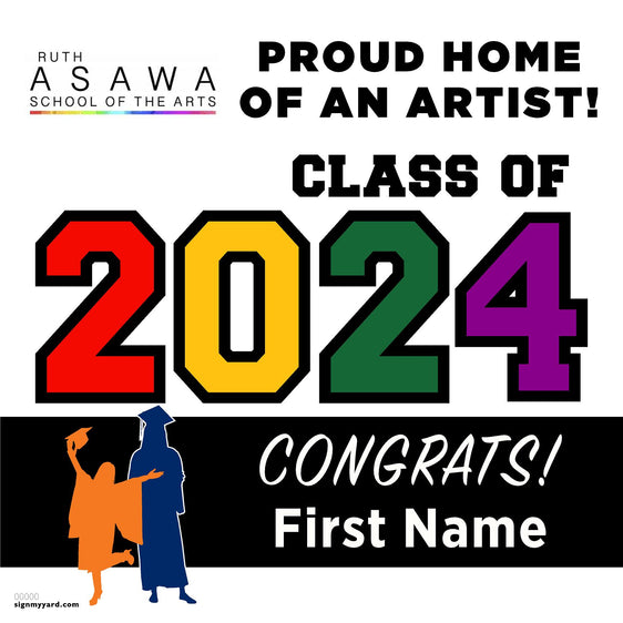 Ruth Asawa School of the Arts 24x24 Class of 2024 Yard Sign (Option A)