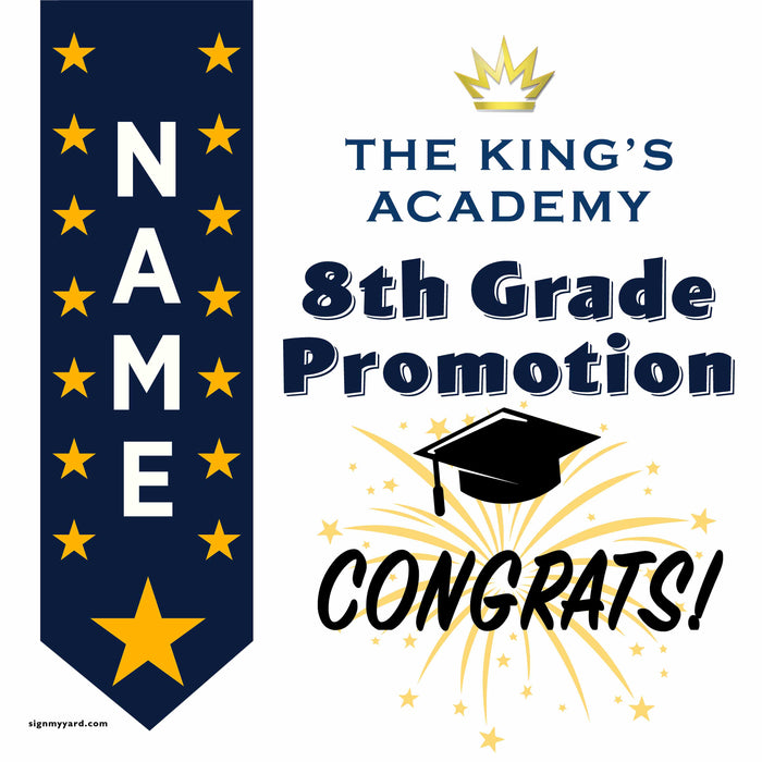 The Kings Academy 8th Grade Promotion 24x24 Yard Sign (Option B)
