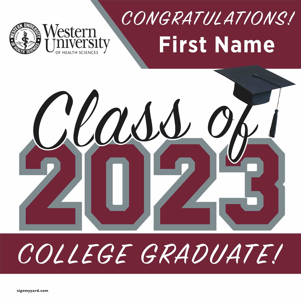 Western University of Health Sciences 24x24 Class of 2023 Yard Sign (Option A)