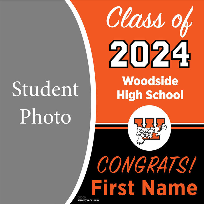 Woodside High School 24x24 Class of 2024 Yard Sign with Photo(Option C)